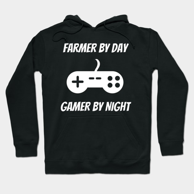 Farmer By Day Gamer By Night Hoodie by Petalprints